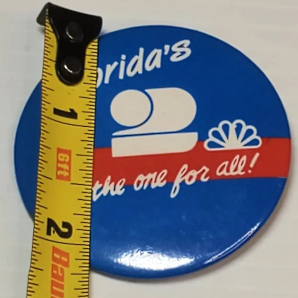 Floridas The One For All nbc News Button Pin Vintage 2